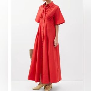 LEE MATHEWSPeony Silk-blend Maxi Dress In Red Size 0